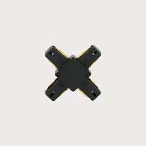 Architectural Indoor X-Shaped LED Track Connector – Four-Way Corner