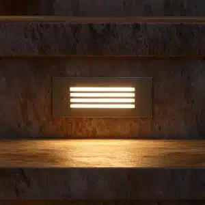 Architectural Outdoor Recessed Rectangular LED Step Light – Fixed – Diffused Light