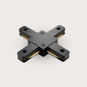 Architectural Indoor X-Shaped LED Track Connector – Four-Way Corner