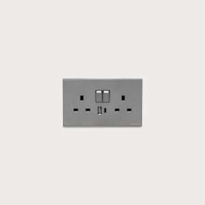Socket – Indoor – Wall Mounted – Double – USB Charging