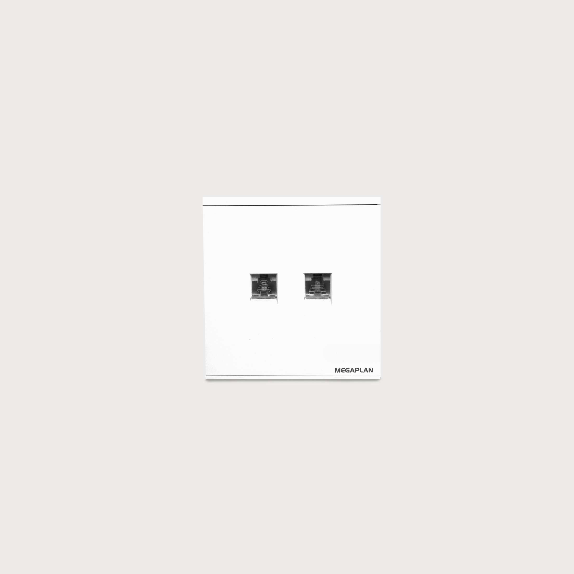MG-TN-2 WHITE فيش تليفون + كمبيوتر CAT 6 ابيض front