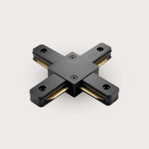 Architectural Indoor X-Shaped LED Track Connector – Four-Way Corner