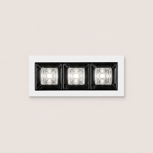 Spotlight LED – Indoor – Triple Square – Recessed – Anti-Glare – Fixed